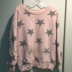 Sundry Pink and Gray Star side zip Sweatshirt. Size 2/medium